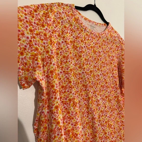 Old Navy Floral Everywear Tee XXL Tall Cotton Boxy Cottagecore Coastal Grandma - Picture 7 of 13